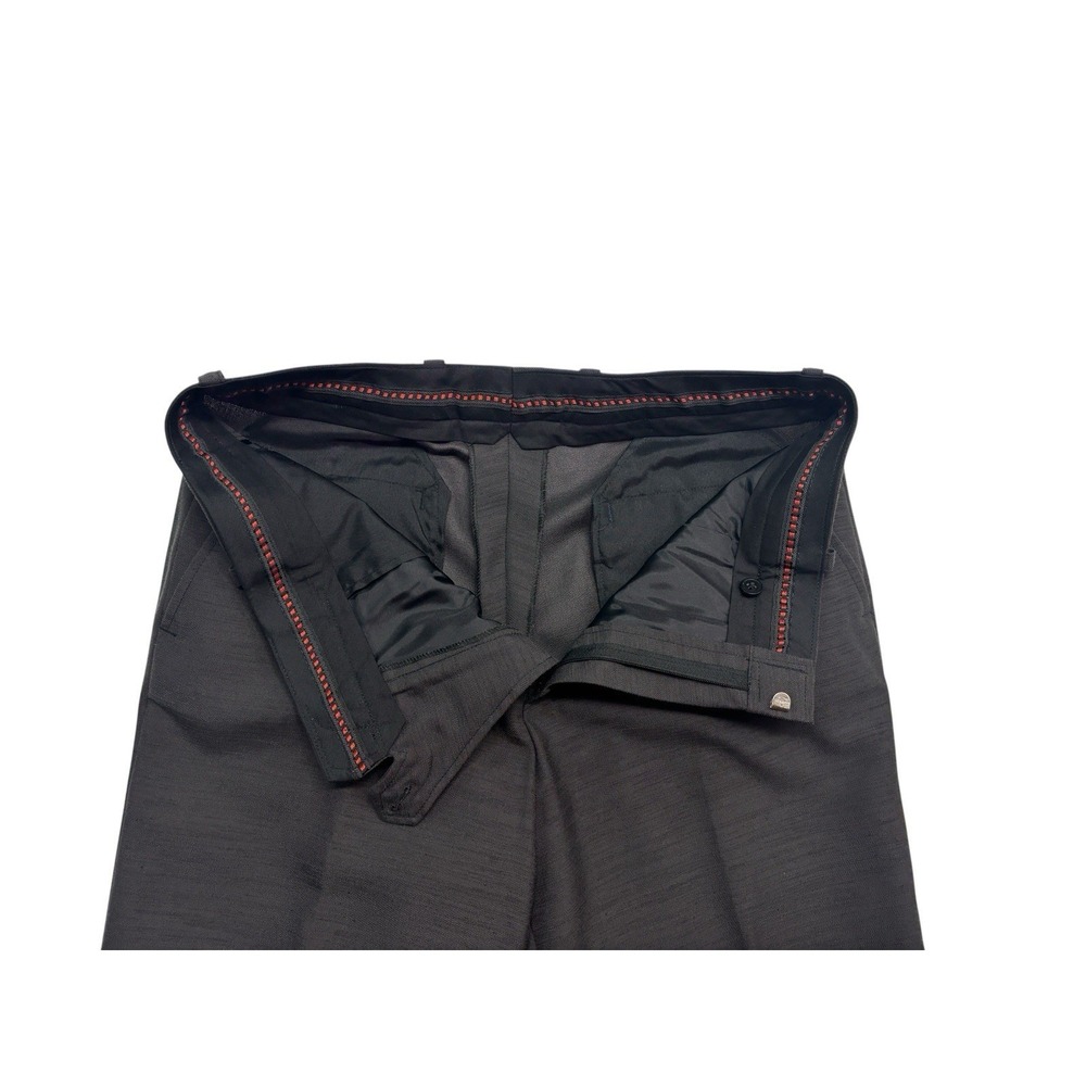 NEW vtg Bespoke Tailored 32x20 Charcoal Silk Pants Trousers Wide Leg Pleated - Picture 9 of 9